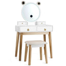 Vanity Set with 3-Color Lighted Touch Screen Dimming Mirror and 4 Drawers by LJGDeals