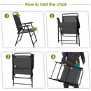 4 Pieces Portable Outdoor Folding Chair with Armrest by DirectDeals