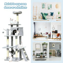 66 Inch Cat Tree Condo Kitten Multi-Level Activity Center-Gray by LJGDeals