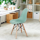 2 Pcs Modern Plastic Hollow Chair Set with Wood Leg by LJGDeals
