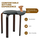 Set of 4 Bentwood Round Stool Stackable Dining Chairs with Padded Seat by LJGDeals