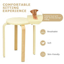 Set of 4 Bentwood Round Stool Stackable Dining Chairs with Padded Seat by LJGDeals