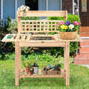 Garden Potting Bench Workstation Table with Sliding Tabletop Sink Shelves by LJGDeals