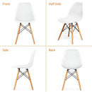 4 Pieces Modern Plastic Hollow Chair Set with Wood Leg by LJGDeals