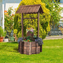 Outdoor Wooden Wishing Well Planter Bucket by LJGDeals