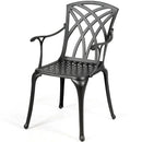 2 Pieces Durable Aluminum Dining Chairs Set with Armrests by LJGDeals