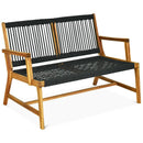 2-Person Acacia Wood Yard Bench for Balcony and Patio by LJGDeals