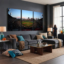 PNC Park Evening Game Triple Canvas Wall Art - Pittsburgh