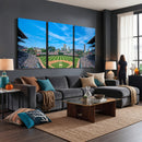 Wrigley Field Chicago Cubs Panoramic Art Multi-Piece Canvas