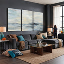 Abstract Coastal Landscape Wall Art Canvas Print – Soft Blue