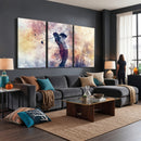 Abstract Watercolor Golf Player Wall Art Canvas Print