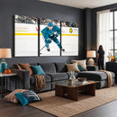 San Jose Sharks Ice Hockey Player Wall Art Canvas Print
