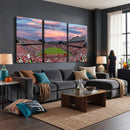 Carter-Finley Stadium Art Sunset Game Triple Canvas Wall Art
