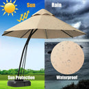 11 Feet Outdoor Cantilever Hanging Umbrella with Base and Wheels by LJGDeals