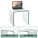 18 x 18 x 16 Inch Tempered Waterfall End Table with non-Slip Pad by LJGDeals