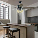 52 Inch Retro Ceiling Fan Light with Reversible Blades Remote Control by LJGDeals