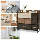 7 Drawer Tower Steel Frame and Wooden Top Dresser Storage Chest for Bedroom by LJGDeals