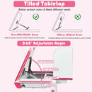 Adjustable Height Study Desk with Drawer and Tilted Desktop for School and Home by LJGDeals