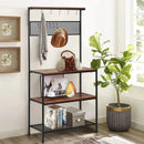4-Tier Kitchen Rack Stand with Hooks and Mesh Panel by LJGDeals