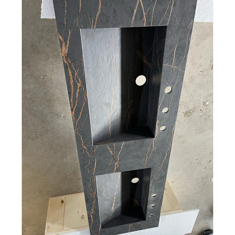 Dekton Laurent Engineered Porcelain Double Basin Sink - Handcrafted, photo 7 of 10