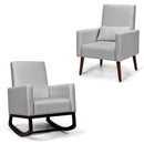 2-in-1 Fabric Upholstered Rocking Chair with Pillow