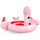 6 People Inflatable Flamingo Floating Island with 6 Cup Holders for Pool and River by LJGDeals