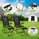 4 Pieces Patio Adjustable Back Folding Dining Chair Ottoman Set by LJGDeals
