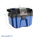 18V Wet Dry Vacuum 2.7 Gal 4 Peak HP Cordless Shop Vac 2.0 AH Battery-Blue by LJGDeals