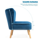 Modern Armless Velvet Accent Chair with Wood Legs by LJGDeals
