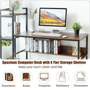 59-Inch Computer Desk Home Office Workstation 4-Tier Storage Shelves by LJGDeals