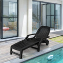 Adjustable Patio Sun Lounger with Weather Resistant Wheels by LJGDeals