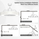 23 Inch Ceiling Fan with LED Light and Remote Control by LJGDeals