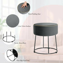 Round Velvet Footrest Stool Ottoman with Non-Slip Foot Pads for Bedside by LJGDeals