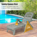 5 Position Adjustable Folding Lounger Chaise Chair-Gray