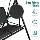 3 Person Steel Frame Patio Swing with Polyester Angle and Adjustable Canopy by LJGDeals