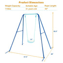 Outdoor Kids Swing Set with Heavy-Duty Metal A-Frame and Ground Stakes by DirectDeals