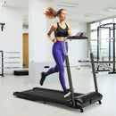 Compact Folding Treadmill with Touch Screen APP Control-Black by LJGDeals
