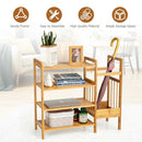 4-Tier Bamboo Shoe Rack Organiser with Umbrella Holder-Natural by LJGDeals
