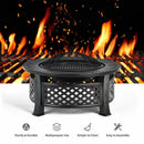 Outdoor Fire Pit with BBQ Grill and High-temp Resistance Finish by LJGDeals