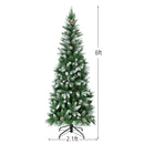 5/6/7.5 Feet Artificial Pencil Christmas Tree with Pine Cones by LJGDeals