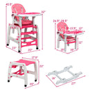 3-in-1 Baby High Chair with Lockable Universal Wheels by LJGDeals