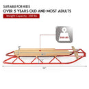 54 Inch Wood Snow Sled with Metal Runners and Steering Bar by LJGDeals