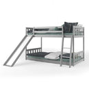 Twin over Twin Bunk Wooden Low Bed with Slide Ladder for Kids by LJGDeals