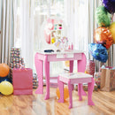 Kids Wooden Makeup Dressing Table and Chair Set with Mirror and Drawer by LJGDeals