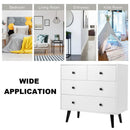 4 Drawers Dresser Chest of Drawers Free Standing Sideboard Cabinet-White by LJGDeals