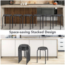 6-Pack Stackable Multifunctional Daisy Design Backless Round Metal Stool Set by LJGDeals