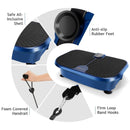 Mini Vibration Fitness Plate Machine with Remote Control and Loop Bands-Blue by LJGDeals