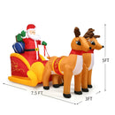 7.5 Feet Waterproof Outdoor Inflatable Santa with Double Deer and Sled by LJGDeals