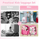 2 Pieces Kids Luggage Set 12 Inch Backpack and 16 Inch Kid Carry on Suitcase with Wheels by LJGDeals
