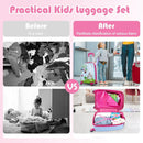 2 Pieces ABS Kids Suitcase Backpack Luggage Set by LJGDeals